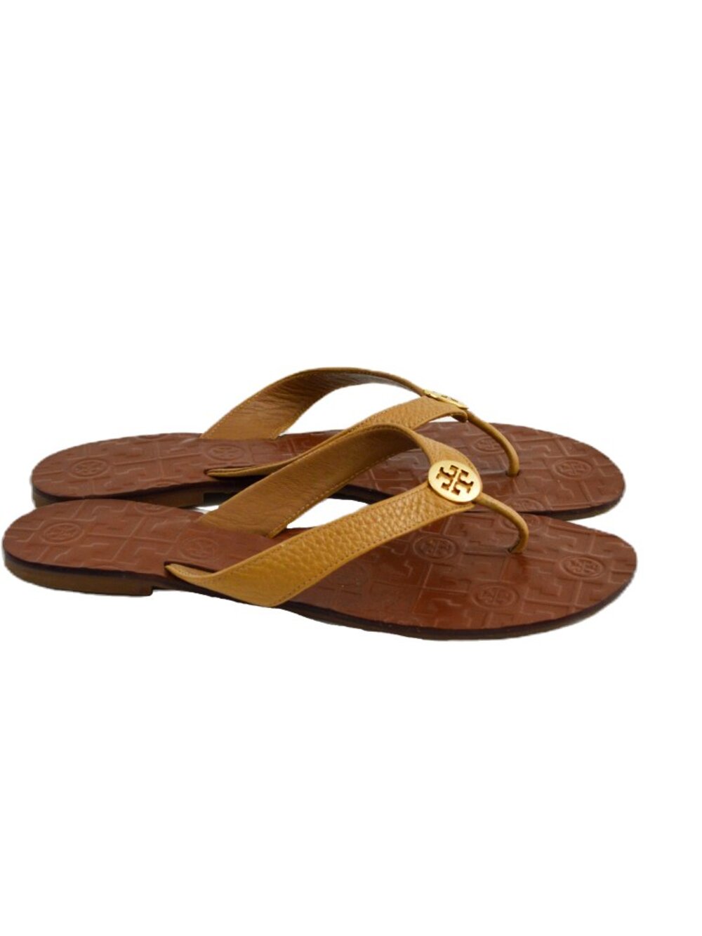 Tory Burch Thora tumbled leather thong sandals #220-30 - Picture 3 of 5